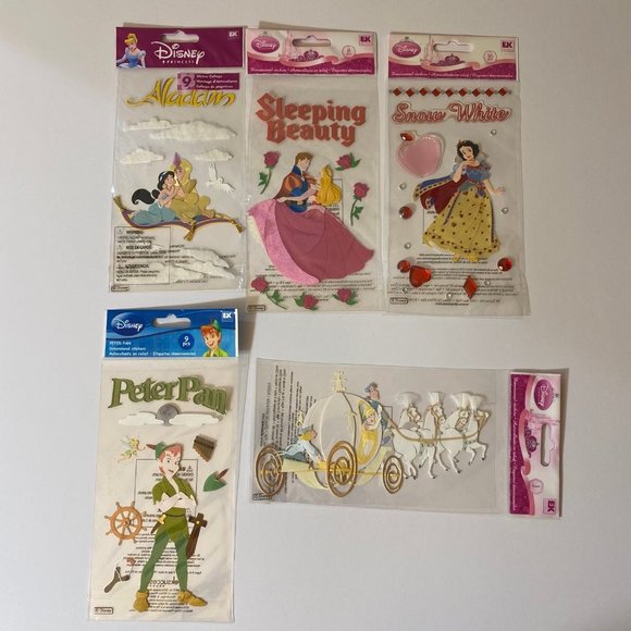 EK Success Disney Princesses & Peter Pan Scrapbook Stickers - Picture 1 of 7